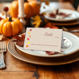 Fall Leaves Wedding Place Card