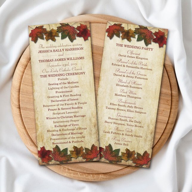 Fall Leaves Wedding Program (Creator Uploaded)