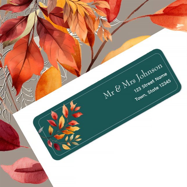 Fall Leaves Wedding Return Address Label (Creator Uploaded)