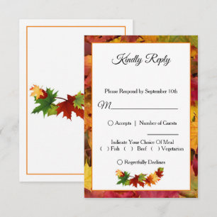 Fall Leaves Wedding RSVP Card