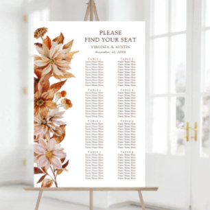Fall Leaves Wedding Seating Chart Foam Board