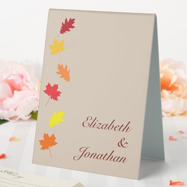 Fall Leaves Wedding Table Tent (In SItu (Wedding))