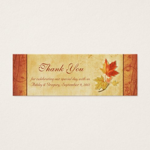 Fall Leaves Wedding Thank You Favor Tags Business Card Templates