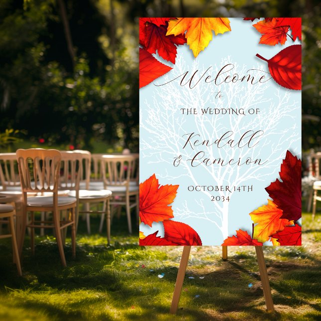 Fall Leaves Wedding Welcome Sign (Creator Uploaded)