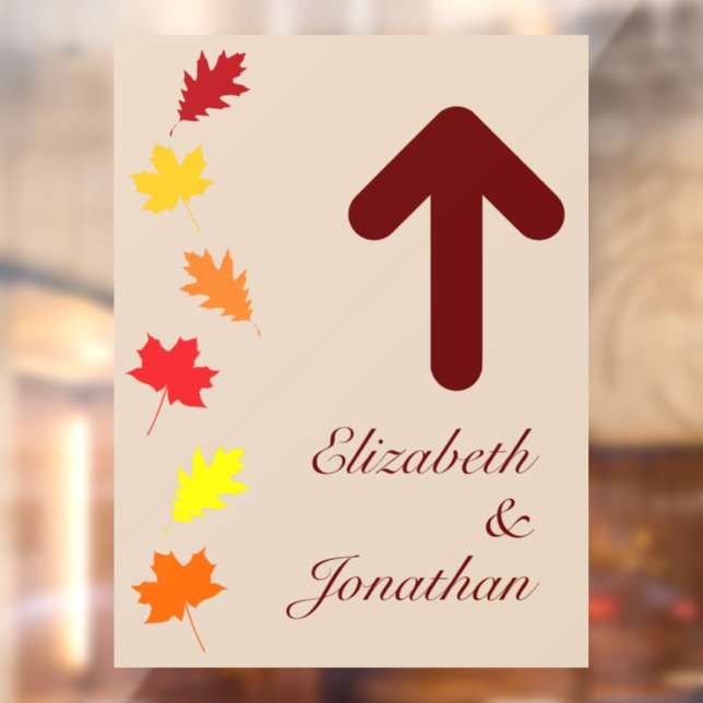 Fall Leaves Wedding Window Cling (Sheet 2)