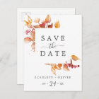 Fall Leaves | White & Burgundy Save the Date