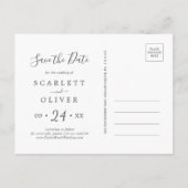 Fall Leaves | White & Burgundy Save the Date Invitation Postcard (Back)