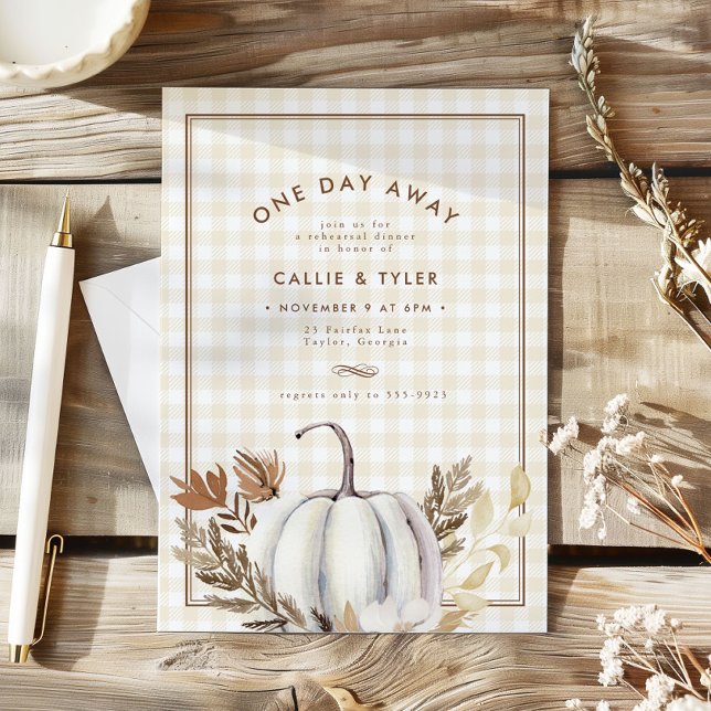 Fall Leaves White Pumpkin Wedding Rehearsal Dinner (Creator Uploaded)