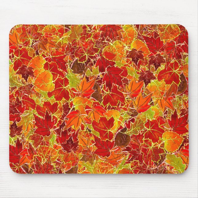 fall leaves whole image mouse pad (Front)