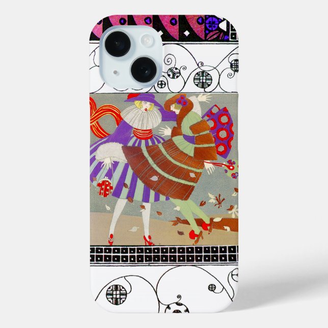 FALL LEAVES,WIND ,SWIRLS FASHION COSTUME DESIGNER Case-Mate iPhone CASE (Back)