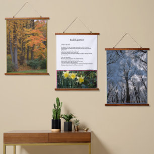Fall Leaves Winter Spring Flowers Poem Hanging Tapestry