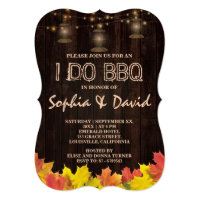 Fall Leaves Wood Old Lanterns I DO BBQ Invite
