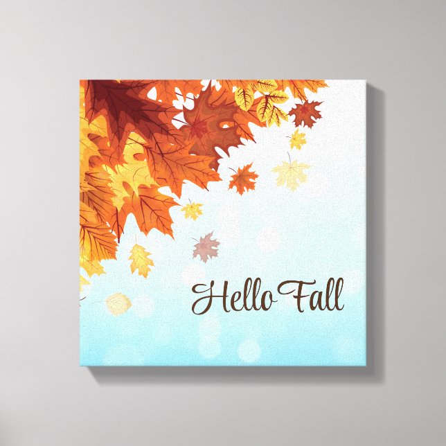 Fall Leaves Wrapped Canvas Art (Front)