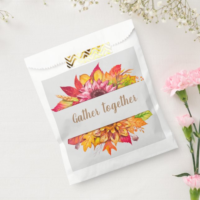 Fall LeavesBouquet Customizable  Favor Bag (Sealed)
