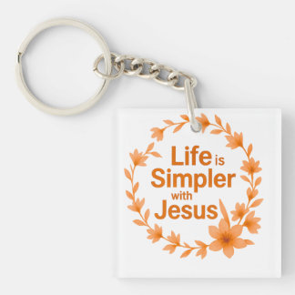 Fall Life Is Simpler With Jesus Acrylic Keychain
