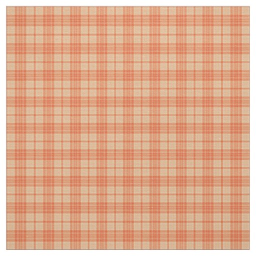 Fall Light Orange Tartan Pattern Fabric
