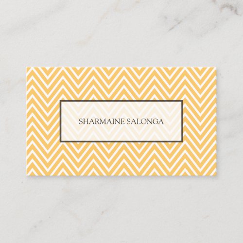 Fall Light Yellow Chevron Pattern Modern Business Card