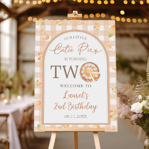 Fall little Cutie Pie 2nd Birthday Welcome Sign