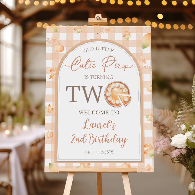 Fall little Cutie Pie 2nd Birthday Welcome Sign (Creator Uploaded)