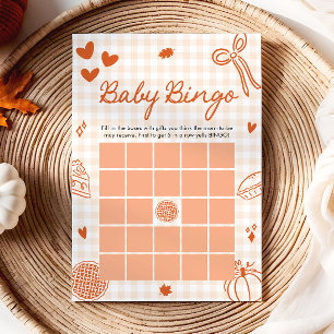 Fall Little Cutie Pie Baby Bingo Baby Shower Game Invitation