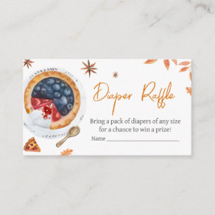Fall Little Cutie Pie Baby Shower Diaper Raffle Enclosure Card