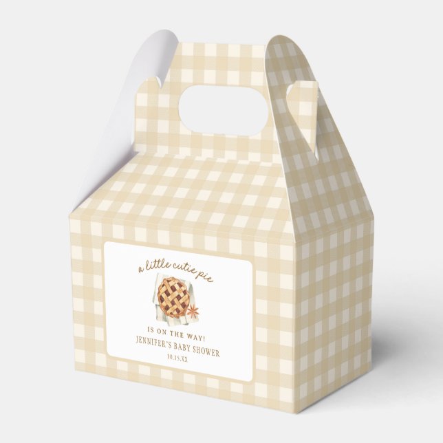 Fall Little Cutie Pie Baby Shower Favor Boxes (Front Side)