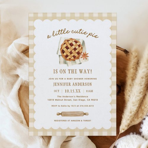 Fall Little Cutie Pie Baby Shower Invitation