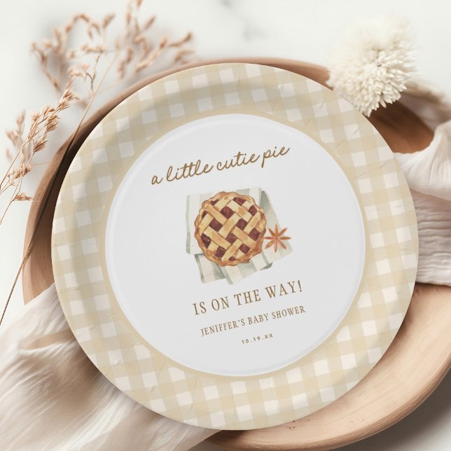Fall Little Cutie Pie Is On The Way Baby Shower Paper Plates (Creator Uploaded)