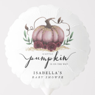 Fall Little Pink Pumpkin Baby Shower Balloon