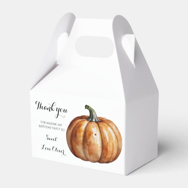 Fall Little Pumpkin Autmn Baby Shower  Favor Boxes (Front Side)