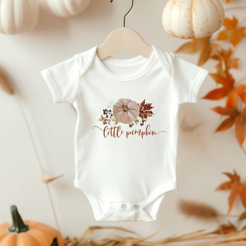 Fall little pumpkin baby bodysuit