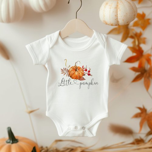 Fall little pumpkin baby bodysuit