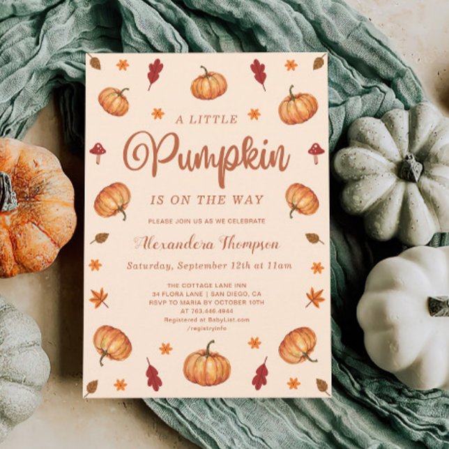 Fall Little Pumpkin Baby Shower | Gendern Neutral Invitation (Creator Uploaded)