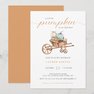 Fall - Little Pumpkin Baby Shower   Invitation