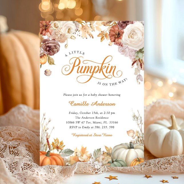 Fall Little Pumpkin Baby Shower Invitation (Creator Uploaded)