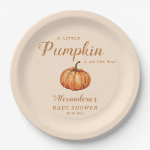 Fall Little Pumpkin Baby Shower Paper Plates