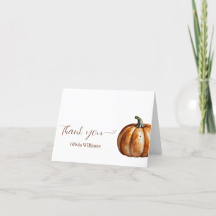 Fall Little Pumpkin Baby Shower Thank You Card