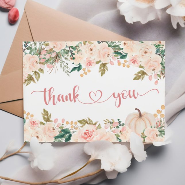 Fall Little Pumpkin Baby Shower Thank You Card (Creator Uploaded)