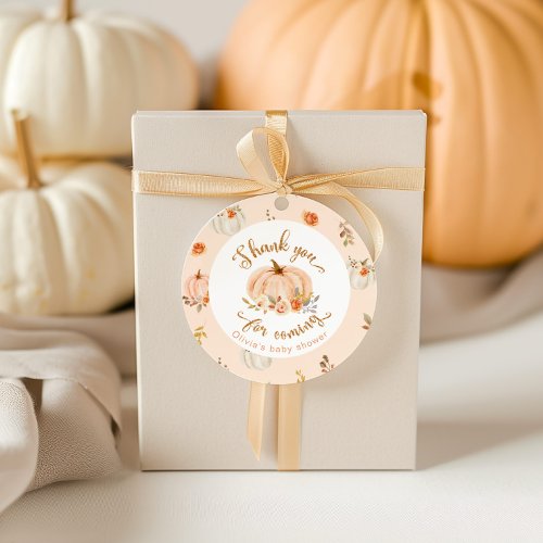 Fall little pumpkin baby shower thank you favor tags