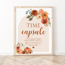 Fall Little Pumpkin Baby Shower Time Capsule Sign