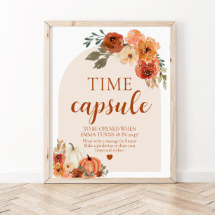 Fall Little Pumpkin Baby Shower Time Capsule Sign