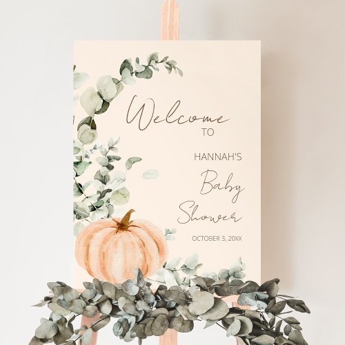 Fall Little Pumpkin Baby Shower Welcome  Foam Board