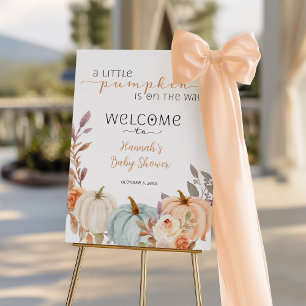 Fall Little Pumpkin Baby Shower Welcome Sign