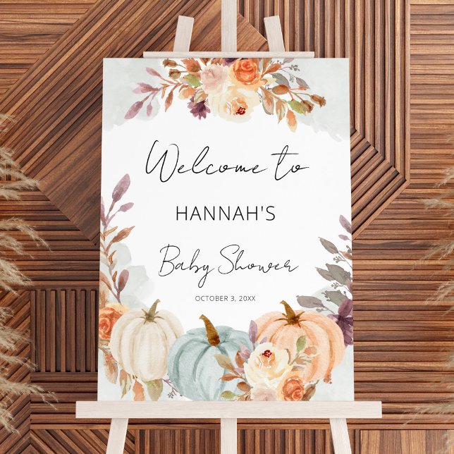 Fall Little Pumpkin Baby Shower Welcome Sign (Creator Uploaded)