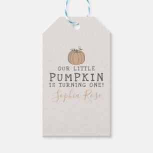 Fall Little Pumpkin birthday party favor Gift Tags