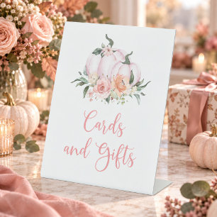 Fall Little Pumpkin Cards and Gifts Pedestal Sign