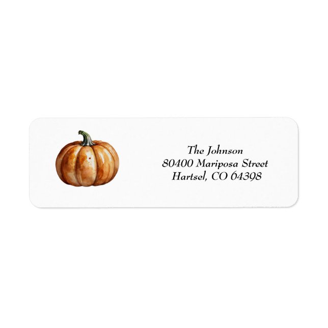 Fall Little Pumpkin Elegant Baby Shower  Label (Front)