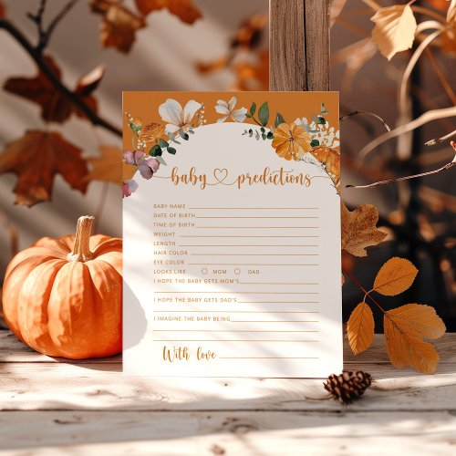 Fall Little pumpkin floral baby predictions 