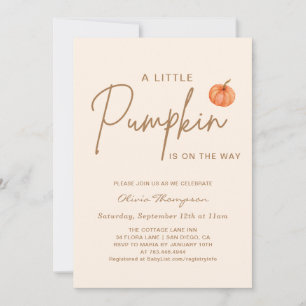 Fall Little Pumpkin Gender Neutral Baby Shower Invitation