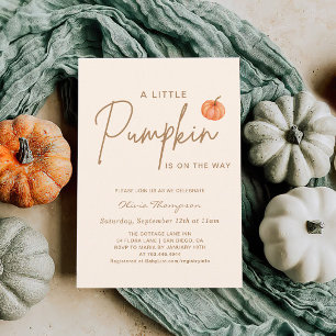 Fall Little Pumpkin Gender Neutral Baby Shower Invitation